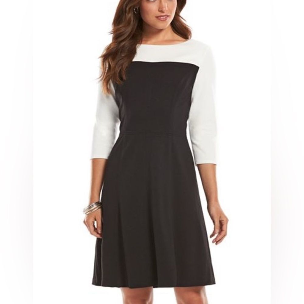 Chaps Black and White Women's Dress Size 12 NWOT